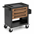 Mobiler Werkstattwagen aus Metall mit 3 Schubladen und Rollen, 70 × 35 × 84 cm, Braun/Schwarz