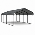 Freistehender Doppelcarport aus Stahl mit Satteldach, 600 × 600 × 300 cm, Anthrazit