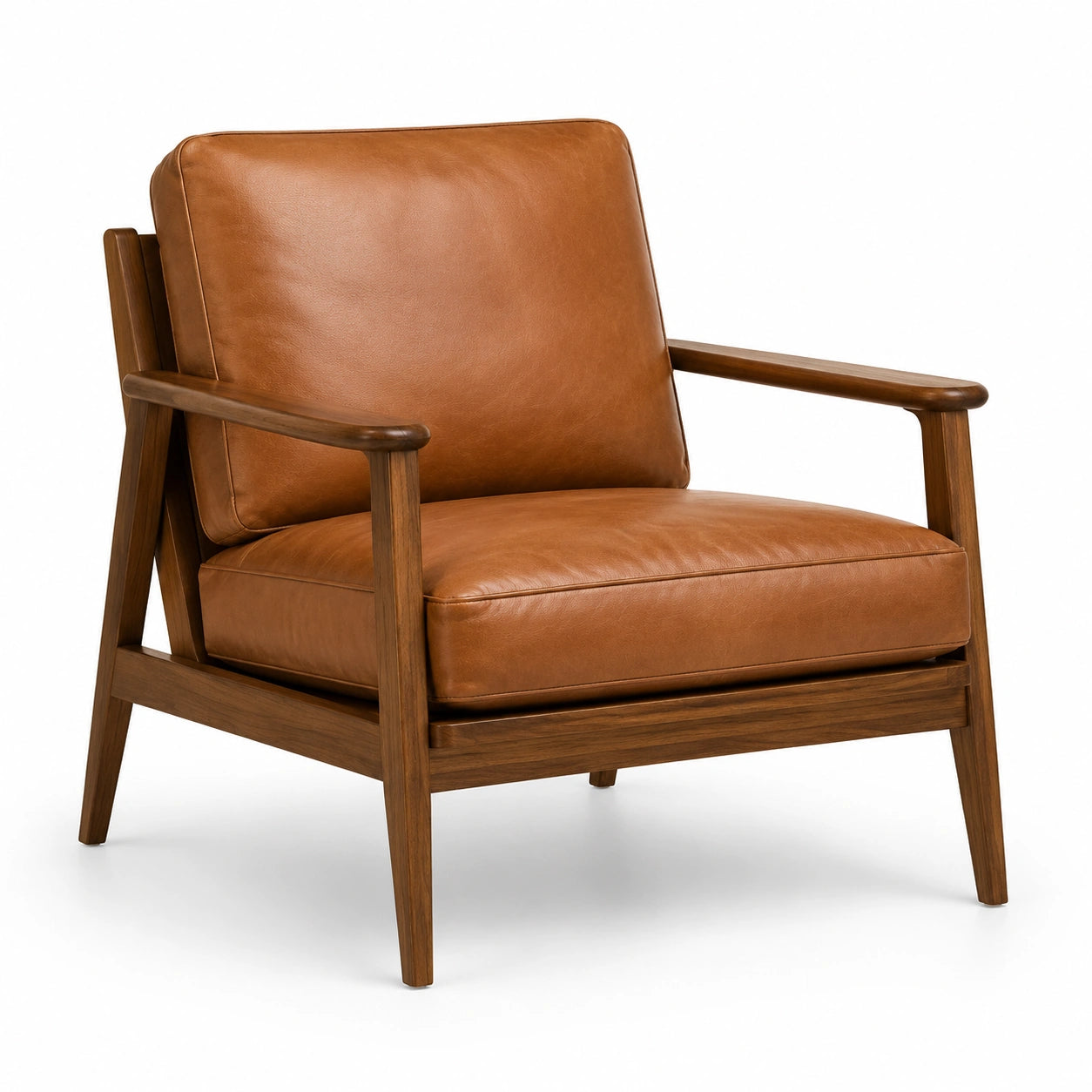 Polstersessel im Retro-Stil, Cognacbraun und Dunkelbraun, 79 × 84 × 82 cm