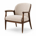 Gepolsterter Armlehnstuhl in Beige und Braun, 78 × 72 × 92 cm, klassisches Design